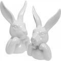 Floristik24 Deco králik keramický biely, králičie poprsie Veľkonočná dekorácia V17cm 3ks