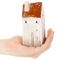 Keramická dekorácia na domček s komínom, domček na čajové sviečky, jeseň a zima, 13 cm, 2 kusy | Floristik24.sk