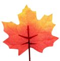 Floristik24 Jesenná dekorácia javorový list oranžovo-červená 13cm 12ks