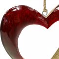 Floristik24 Srdce z dreva, deko srdce na zavesenie, srdce deko červené V15cm