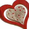 Floristik24 Srdce červené, biele, prírodné Triedené drevo 4,5x4,5cm 24ks