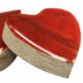 Floristik24 Srdiečka z mangového dreva glazované prírodné, červené 4,3 cm × 4,6 cm 16ks