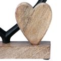 Floristik24 Srdce kovové srdiečko drevené mangové drevo podnož natural 18x5x19cm