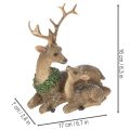 Dekoratívna figúrka jelenej rodiny so snehom ako zimnou dekoráciou, 17 cm | Floristik24.sk