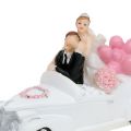 Floristik24 Svadobná postava svadobný pár v aute 16cm
