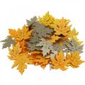 Floristik24 Bodová dekorácia jeseň, javorové listy, jesenné listy zlatá, oranžová, žltá 4cm 72b