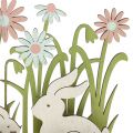 Floristik24 Drevené stojace králiky s kvetmi 16,5 cm
