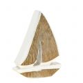 Floristik24 Dekoratívna loďka z mangového dreva natural, biela 10,5cm x 8,5cm