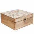 Floristik24 Drevená krabička s vrchnákom šperkovnica drevená krabička 20×20×9,5cm