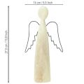 Drevený anjel, prírodný, drevená figúrka anjela strážneho, moderná, V27,5 cm | Floristik24.sk