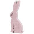 Floristik24 Drevený králik na zavesenie ružový, biely 2,5cm x 6,5cm 10 kusov