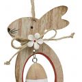 Floristik24 Veľkonočné zajačiky z dreva na zavesenie s kraslicami 12cm - 14,5cm 4ks