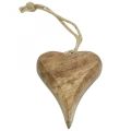 Floristik24 Drevený prívesok srdce srdiečko drevená dekorácia na zavesenie 10cm 3ks