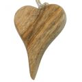 Floristik24 Drevený srdiečkový deko vešiak srdce drevená dekorácia na zavesenie prirodzenie 14cm