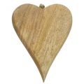 Floristik24 Drevený srdiečkový deko vešiak srdce drevená dekorácia na zavesenie prirodzenie 26cm