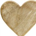 Floristik24 Drevené srdce srdiečko na paličke deko srdiečko drevo prírodné 25,5cm V33cm