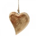 Floristik24 Drevené srdce, prívesok srdce z mangového dreva 9×9cm 4ks