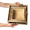 Drevená krabička s tabuľou a vložkou, sada 3 veľkostí, 30 cm | Floristik24.sk