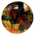 Floristik24 Drevená hubová dekorácia farebné lístie jesenná dekorácia čierna, pestrá Ø13cm V19cm