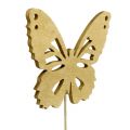 Floristik24 Drevený motýlik s drôtom viacfarebný 8cm 18ks