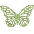 Floristik24 Drevený motýlik zelený/biely 5cm 36p