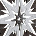 Floristik24 Drevená hviezda na zavesenie sivá, biela 48cm x 40cm