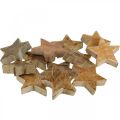 Floristik24 Drevené hviezdičky rozptylová dekorácia hviezda Vianočná príroda lesk V5cm 12 kusov