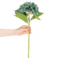 Umelý kvet hortenzie, modrozelený, ozdobná jedna stonka, 53 cm | Floristik24.sk