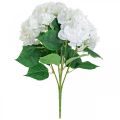Floristik24 Deko kytica hortenzie biele umelé kvety 5 kvetov 48cm