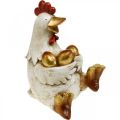 Floristik24 Veľkonočné kuriatko, ozdobná sliepočka, kuriatko so zlatými vajíčkami, veľkonočná figúrka V24cm