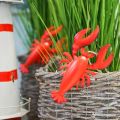 Floristik24 Lobster Deco-Hanger Metal Red 11,5x21,5cm 3ks