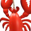Floristik24 Lobster Deco-Hanger Metal Red 11,5x21,5cm 3ks