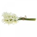 Floristik24 Umelý hyacint biely umelý kvet 28cm zväzok 3ks