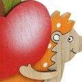 Floristik24 Jesenná figúrka, ježko s jabĺčkom a hríbikom, drevená dekorácia oranžová/červená V24/23,5cm sada 2ks