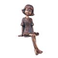 Floristik24 Hranový sedák záhradná figúrka sediace dievča bronzová 52cm