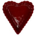 Floristik24 Keramická miska srdce 18cm červená 2ks