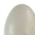 Floristik24 Keramická dekorácia veľkonočných vajíčok sivo zlaté bodky Ø8cm V11cm 2ks