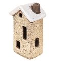 Keramický domček Adventná dekorácia krémovo červenosivá 8,5/9,5 cm 3 kusy | Floristik24.sk