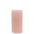 Floristik24 Stĺpové sviečky farbené na ružovo 50×100mm 4ks