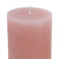 Floristik24 Stĺpové sviečky farbené na ružovo 70×100mm 4ks