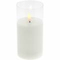 Floristik24 LED sviečka v skle pravý vosk biela Ø7,5cm V10cm