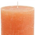 Floristik24 Jednofarebné sviečky Oranžové Peach stĺpové sviečky 85×120mm 2ks