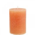 Floristik24 Jednofarebné sviečky Oranžové Peach stĺpové sviečky 85×120mm 2ks