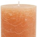 Floristik24 Jednofarebné sviečky Oranžové Peach stĺpové sviečky 85×150mm 2ks