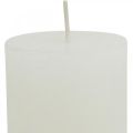 Floristik24 Stĺpové sviečky Rustikálne farebné sviečky biele 60/110mm 4ks