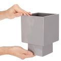Sivý kockový kvetináč s podstavcom pre modernú dekoráciu, 22 cm | Floristik24.sk