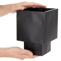 Čierny kockový kvetináč s podstavcom, moderný, 22 cm | Floristik24.sk
