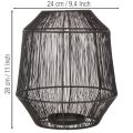 Čierny svietnik, dekoratívny lampáš, drôtený košík, Ø24cm, V28cm | Floristik24.sk