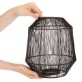 Čierny svietnik, dekoratívny lampáš, drôtený košík, Ø24cm, V28cm | Floristik24.sk