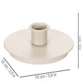 Okrúhle krémové svietniky na kužeľovité sviečky, dekorácia na stôl, 10 cm, 2 kusy | Floristik24.sk